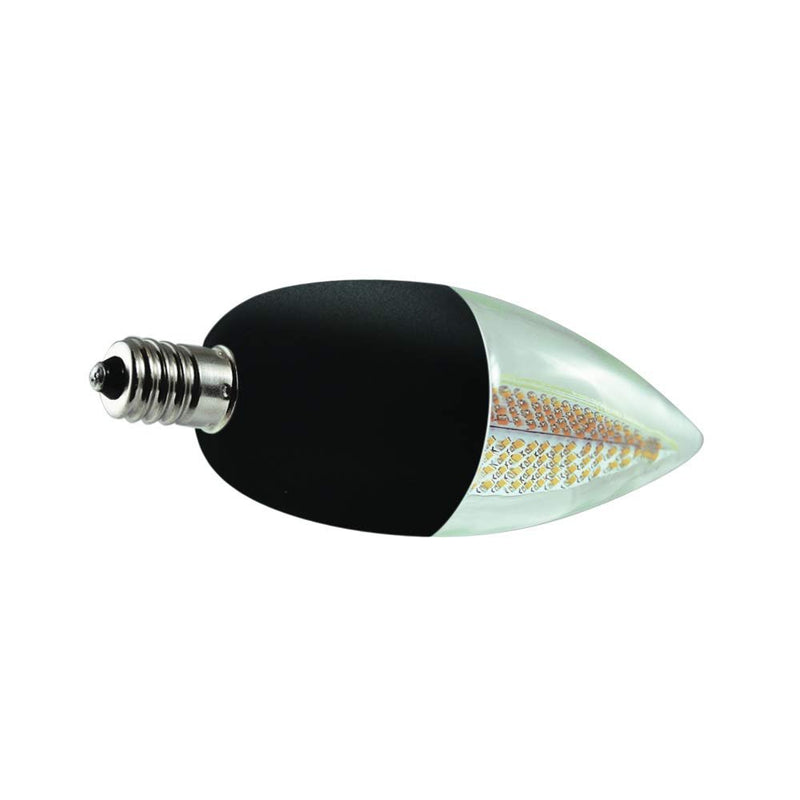 Euri Lighting ECA9.5-2120fcb Flickering Flame Candelabra Bulb with Black E12 Base -1800K 1W=6W-LeanLight