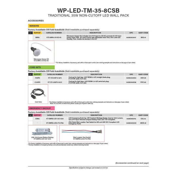 LeanLight 35 Watt Non-Cutoff LED Wall Pack - Color Select, 150W equal, 120/277V-LeanLight