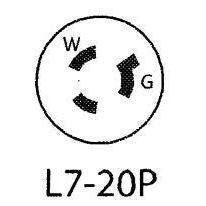 Leviton 2331 NEMA L7-20P 20 Amp 277 Volt Locking Plug with Ground - 2 Pole, 3 Wire-LeanLight