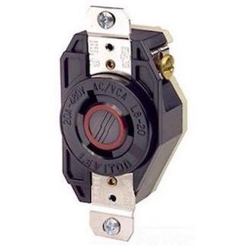 2340 | NEMA L8-20R Industrial-Grade 20 Amp 480 Volt Locking Receptacle - 2 Pole, 3 Wire-LeanLight