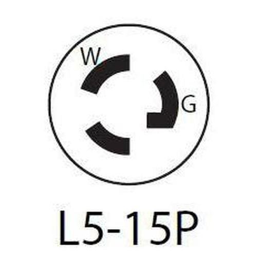 Leviton 4720-C NEMA L5-15P 15 Amp 125 Volt Locking Plug with Ground - 2 Pole, 3 Wire-LeanLight