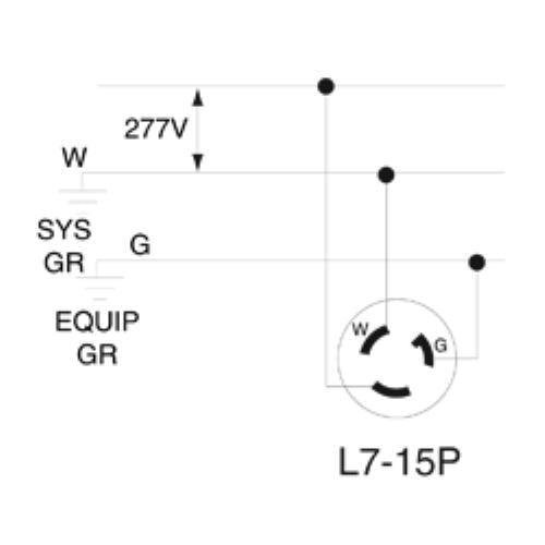 Leviton 4770-C | NEMA L7-15P 15 Amp 277 Volt Locking Plug with Ground-LeanLight