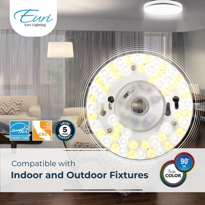 Euri Lighting EMP-2000cec-15, Dimmable LED Light Engine, 5.12" Diameter, 15W (100W Equal), 1350lm, 3000K, 4000K, 5000K, 90+ CRI, Energy Star, CEC Compliant, 5YR, 50K Hour WTY-LeanLight