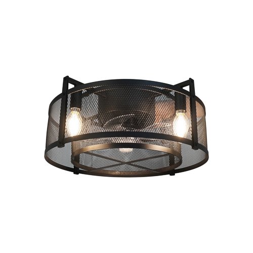 Energetic 16 inch Caged Ceiling fan with Remote - Black, 6 Speed, Bladeless-LeanLight