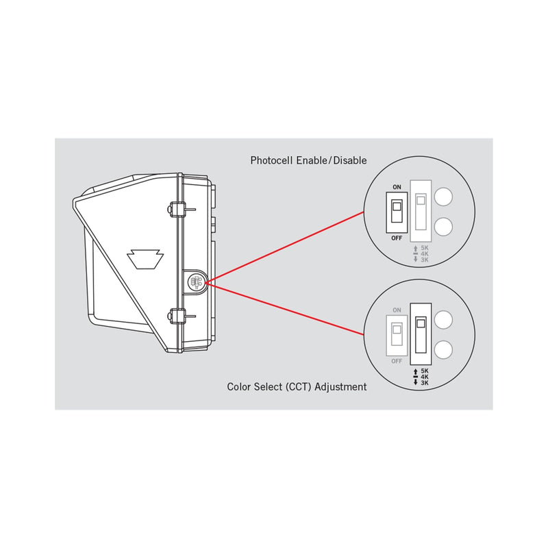 Keystone KT-WPLED35-M1-8CSB-VDIM Dusk to Dawn LED Wall Pack, 35 Watt, 5460 Lumens, 120-277V, Tunable White (3000K, 4000K or 5000K), DLC 5.1 and UL Listed-LeanLight