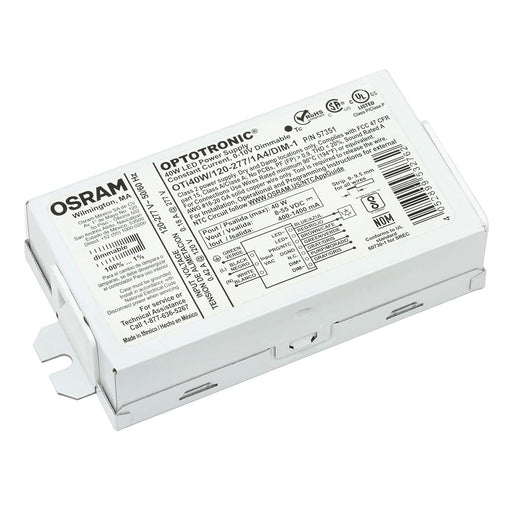 Osram 57351 Optotronic 40W 120/277V AC 50/60Hz Constant Current Dimmable Compact LED Driver OTi 40W/120-277/1A4 DIM-1-LeanLight