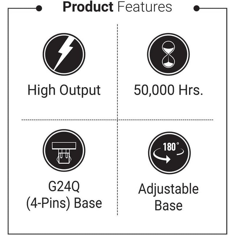 Euri Lighting EPL-2140H Hybrid (A+B) LED Horizontal PL Lamp - 4000K, G24Q, 12W=26W, 120/277V-LeanLight