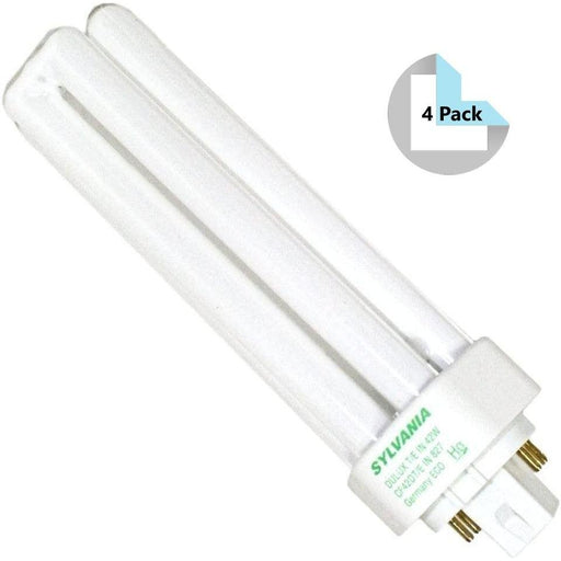 Sylvania 20890 (4 Pack) CF42DT/E/IN/841/ECO Triple Tube Compact Fluorescent Lamp - GX24q-4, 4100K, 42W, 120V-LeanLight