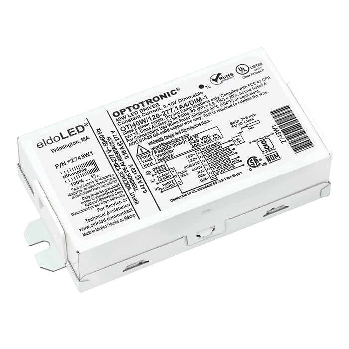 Pack of 5 - eldoLED *2743W1 OPTOTRONIC 40W Constant Current 0-10V Dimmable LED Driver, Programmable Compact OTi40W/120-277/1A4/DIM-1 (Osram 57351) -  LeanLight
