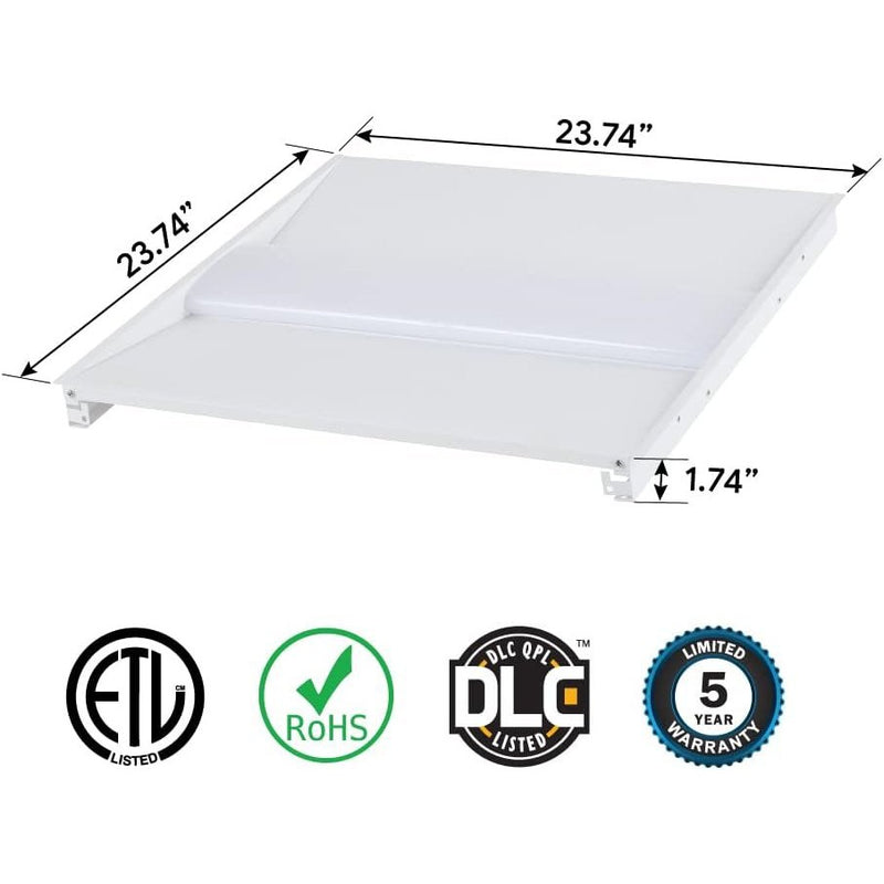 Euri Lighting ETF22-35W103sw-2 (2 Pack) 2x2 Color and Wattage Select Center Basket LED Troffer-LeanLight