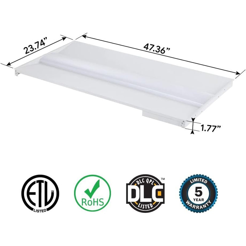 Euri Lighting ETF24-50W103sw-2 (2 Pack) 2x4 Color and Wattage Select Center Basket LED Troffer-LeanLight