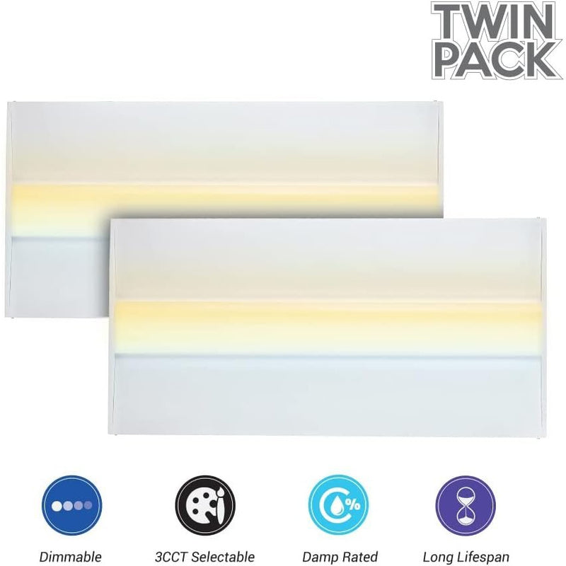 Euri Lighting ETF24-50W103sw-2 (2 Pack) 2x4 Color and Wattage Select Center Basket LED Troffer-LeanLight