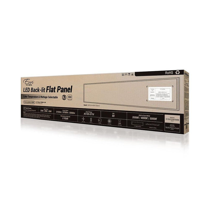 Euri Lighting EBPN14-40W103sw-2 (2 Pack) Color and Lumen Select 1x4 LED Panel Light-LeanLight