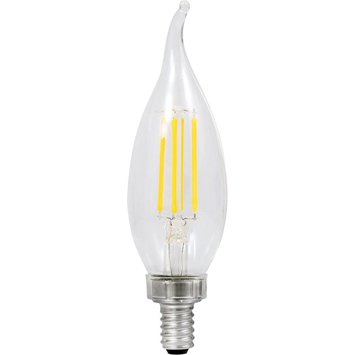 SYLVANIA B10 LED Light Bulb, 60W Equivalent Efficient 5W, 13 Year, Bent Tip, Candelabra Base, 500 Lumens, 2700K, Soft White, Clear - 2 Pack (79766)-LeanLight