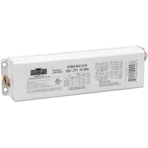 Keystone Technologies KTSB-E-0432-14-UV 120-277V Electronic Ballast for 4,3,2,1 T12HO Lamps 8ft 4-32 ft or T8HO Lamps up to 6ft Long or 4-42 ft-LeanLight