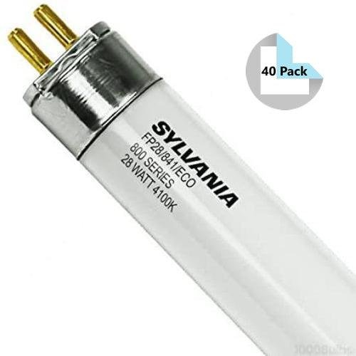 Sylvania 20902 (40 Pack) FP28/841/ECO T5HE Fluorescent Tubes - 4100K, 28W, 4'-LeanLight