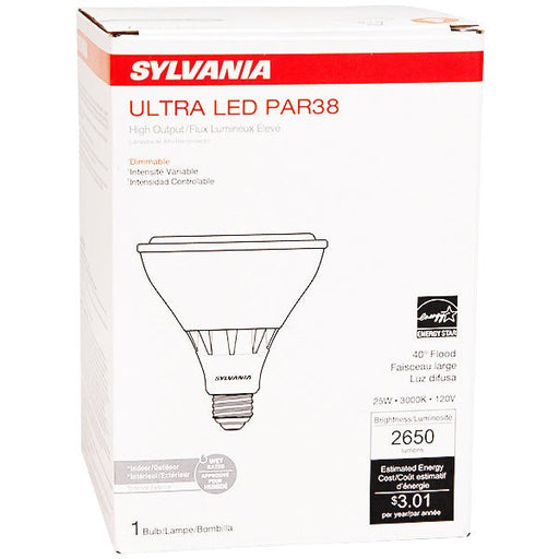 Sylvania 74793 ULTRA LED High Output Dimmable PAR38 LED Flood Lamp - 3000K, 23W, 120V -  LeanLight