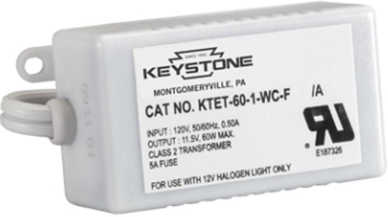 Keystone KTET-60-1-WC-F Halogen Low Voltage Transformer Ballast - 60W, 12V-LeanLight