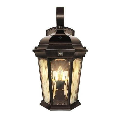 Smart LED Flame Bronze Wall Lantern with Clear Lens - 3000K, 12W, 120V-LeanLight