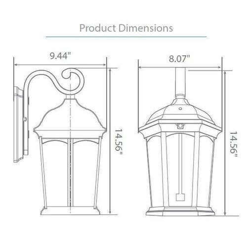 Smart LED Flame Bronze Wall Lantern with Clear Lens - 3000K, 12W, 120V-LeanLight