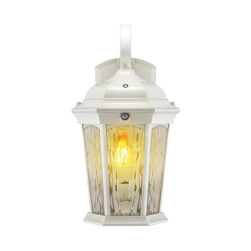 Euri Lighting EFL-140W-MD Smart LED Flame White Wall Lantern with Clear Lens - 3000K, 12W, 120V-LeanLight