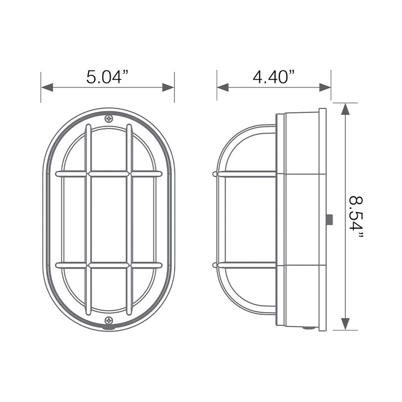 Euri Lighting Outdoor LED White Bulkhead Wall Light - Color Select, EOL-WL14BK-3100se-LeanLight