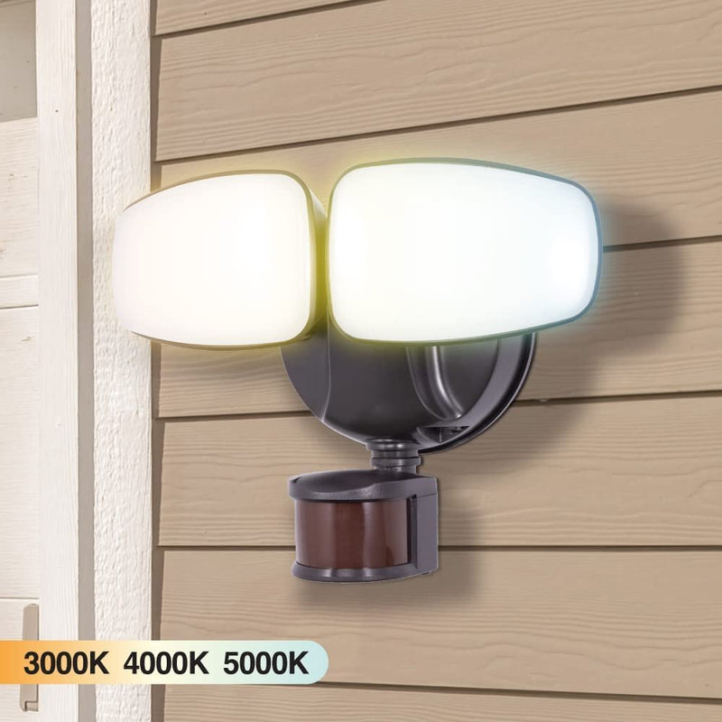 Euri Lighting ESFL-35W110, Integrated Outdoor CCT Tunable (3K/4K/5K) Security Light with Adjustable Motion Sensor, 35W, 3000LM, Wet Rated, ETL Certified, 3 Year, 50,000 Hour Warranty-LeanLight