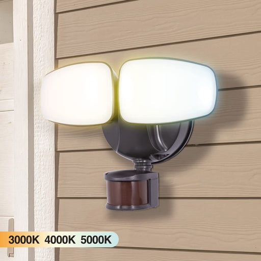 Euri Lighting ESFL-35W110, Integrated Outdoor CCT Tunable (3K/4K/5K) Security Light with Adjustable Motion Sensor, 35W, 3000LM, Wet Rated, ETL Certified, 3 Year, 50,000 Hour Warranty-LeanLight