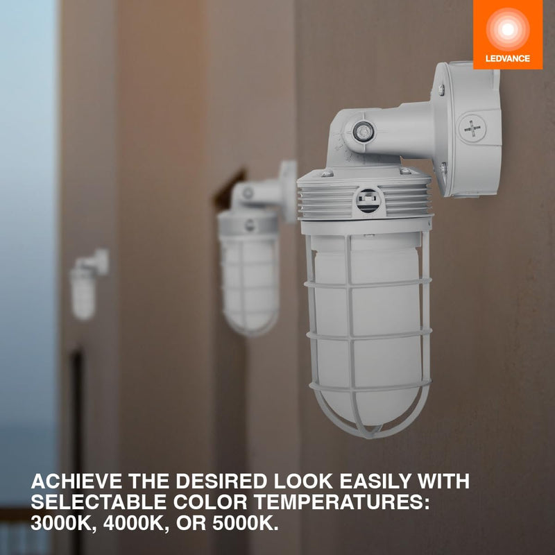 LEDVANCE Dual Selectable LED Jelly Jar Wall Light Fixture - 3/4/5K, 10W/20W, 62448-LeanLight