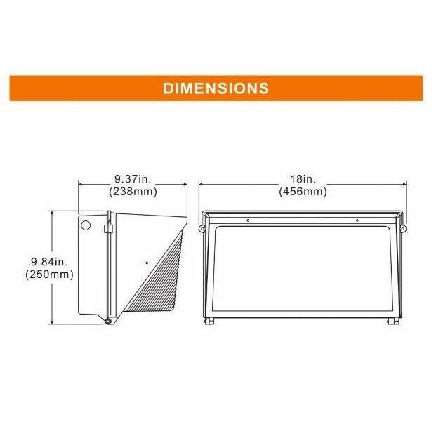 WAL-03-850 | Commercial Grade LED Non-Cutoff Large Wall Pack - 5000K, 90W, 120/277V-LeanLight