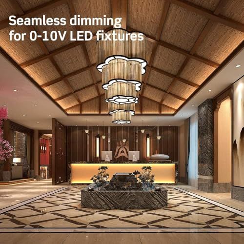 Leviton IllumaTech Dimmer Switch for 0-10V LED, Mark 7 Florescent Ballasts, IP710-D0Z, White with Ivory and Light Almond Faceplates