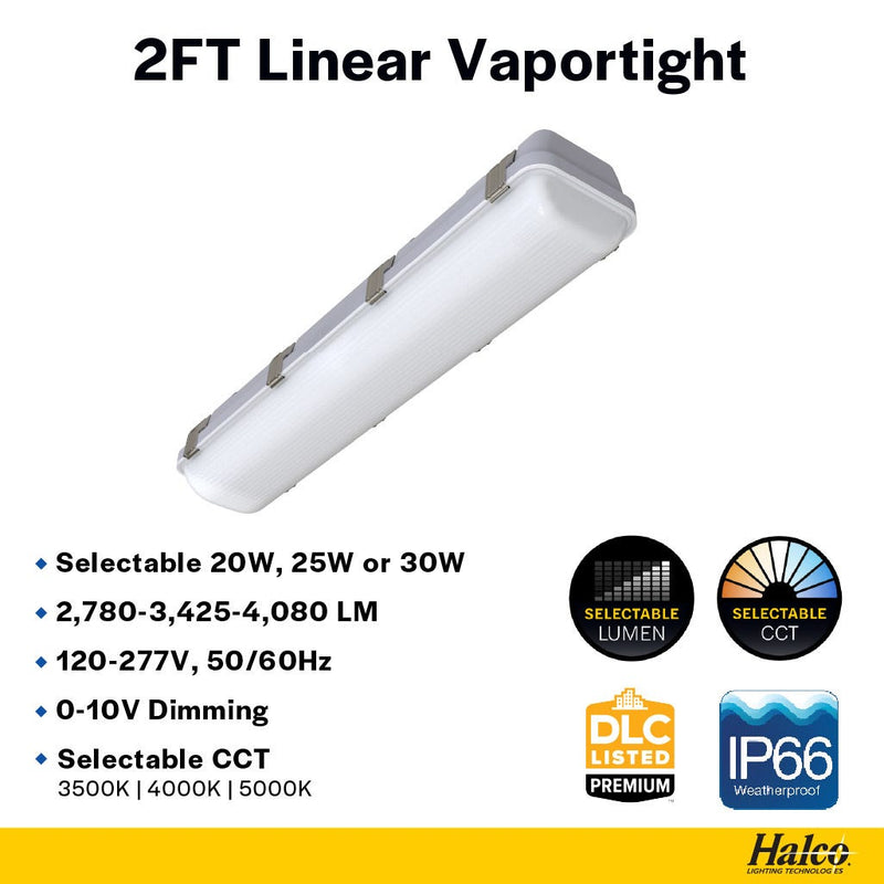 Halco ProLED Select Linear Vaportight 2Ft Selectable 2780-4083 Lumens