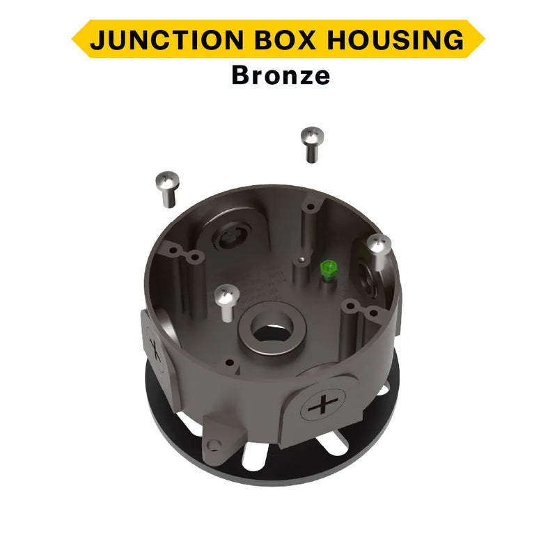 Halco MBUL-JB-BZ (6 Pack) Junction Box Housing Bronze with EPDM Form 4 Plugs 4 Screws and 1 Grounding Screw for Mini Bullet Flood