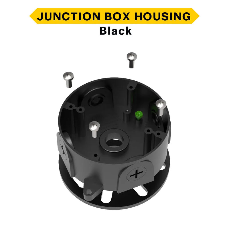Halco MBUL-JB-BL (6 Pack) Junction Box Housing Black with EPDM Form 4 Plugs 4 Screws and 1 Grounding Screw for Mini Bullet Flood