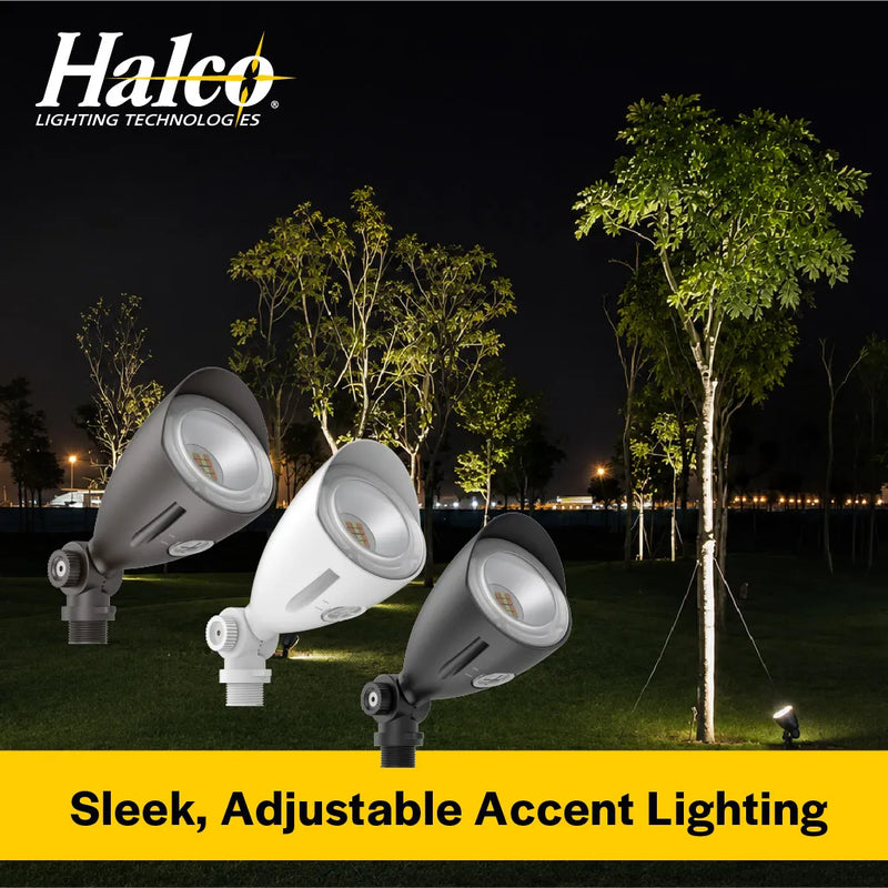 Halco MBUL-10-CS-U-BL (6 Pack) Black Mini Bullet LED Flood - 10W, 3CCT, 1100lm, 120-277V, 25592