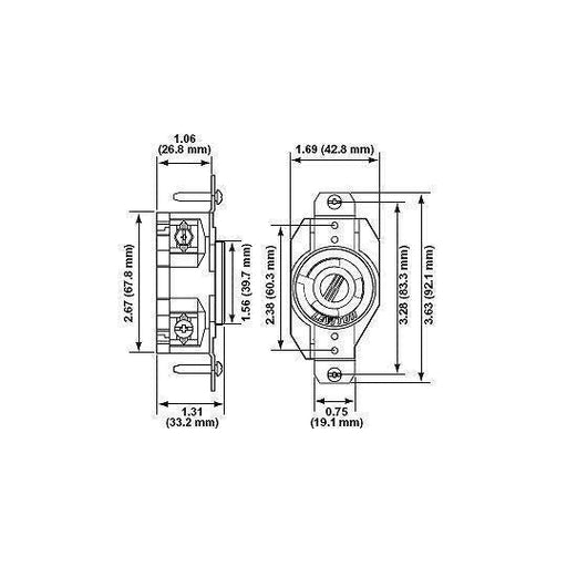 Leviton 2340 | NEMA L8-20R 480 Volt Locking Receptacle 