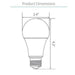 Euri Lighting LIS-A1000 A19 LED Smart Bulb with E26 Medium Base - 2000K-5000K, 10W=60W, 120V-LeanLight