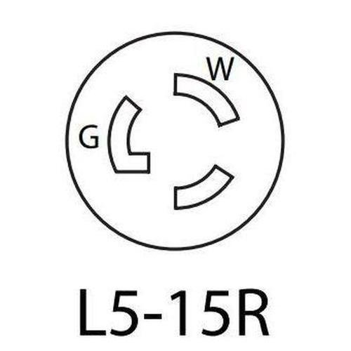 Leviton 15 Amp 125 Volt Locking Receptacle - 4710, NEMA L5-15R 