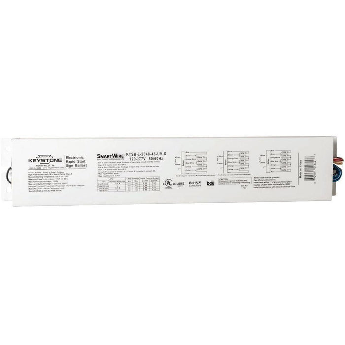 Keystone KTSB-E-2048-46-UV-S 2-4 Lamp T8HO/T12HO Sign Ballast