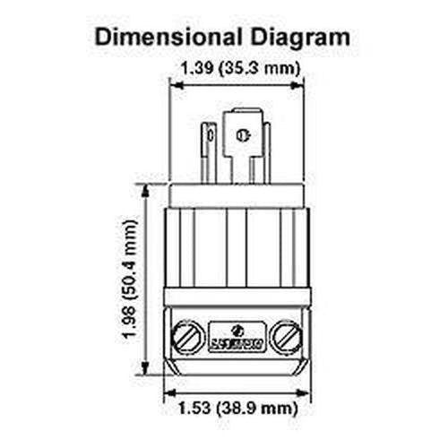 Leviton 4570-C NEMA L6-15P 15 Amp 250 Volt Locking Plug with Ground - 2 Pole, 3 Wire-LeanLight