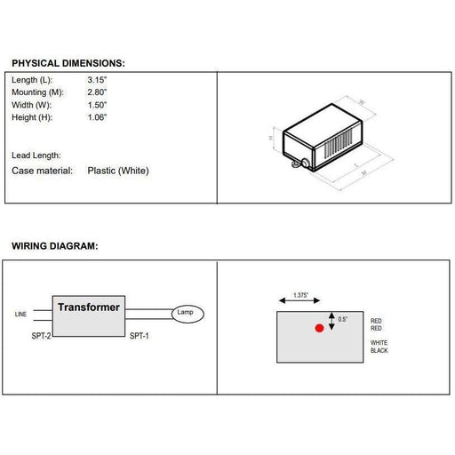 Keystone KTET-60-1-WC-F Halogen Low Voltage Transformer - 60W, 12V 