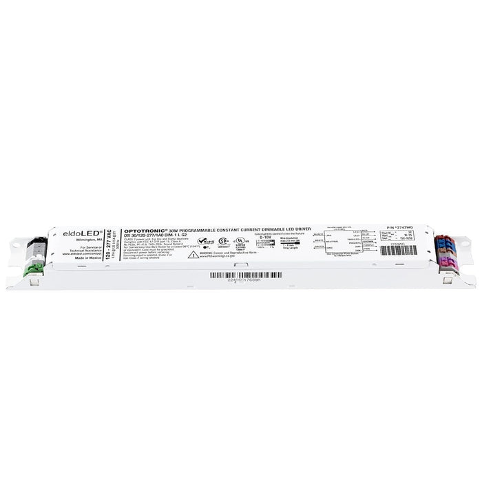 Pack of 10 - eldoLED 2743WG OPTOTRONIC 30W Constant Current 0-10V Dimmable LED Driver, Programmable Linear OTi 30/120-277/1A0 DIM-1 L G2 (Osram 57433)-LeanLight