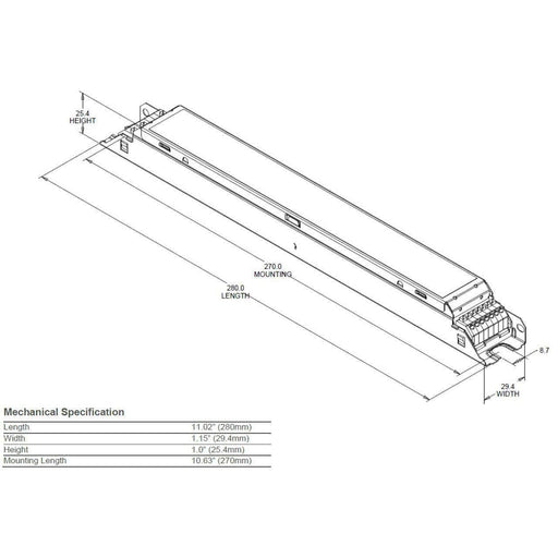 eldoLED OTi50/120-277/1A4 DIM-1L AUXG2 50W LED Driver with AUX 