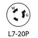 Leviton 2331 NEMA L7-20P 20 Amp 277 Volt Locking Plug with Ground - 2 Pole, 3 Wire-LeanLight