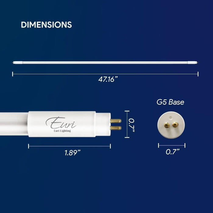 Euri Lighting ET5-24W304H (25 Pack) 4FT Hybrid T5 LED Tubes - 4000K 24W, 120~277V-LeanLight