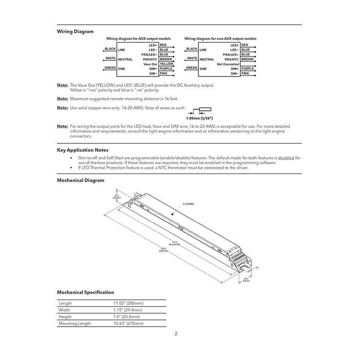 eldoLED OTi50/120-277/1A4 DIM-1 L G2 Dimmable Constant Current LED Driver - 50W, 0-10V, 120/277V, 2743X3 (57452)-LeanLight